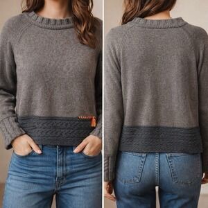 L.A.B.E.L Thread Merino Wool Sweater XS Boho Contrast Stitch Boutique Brand